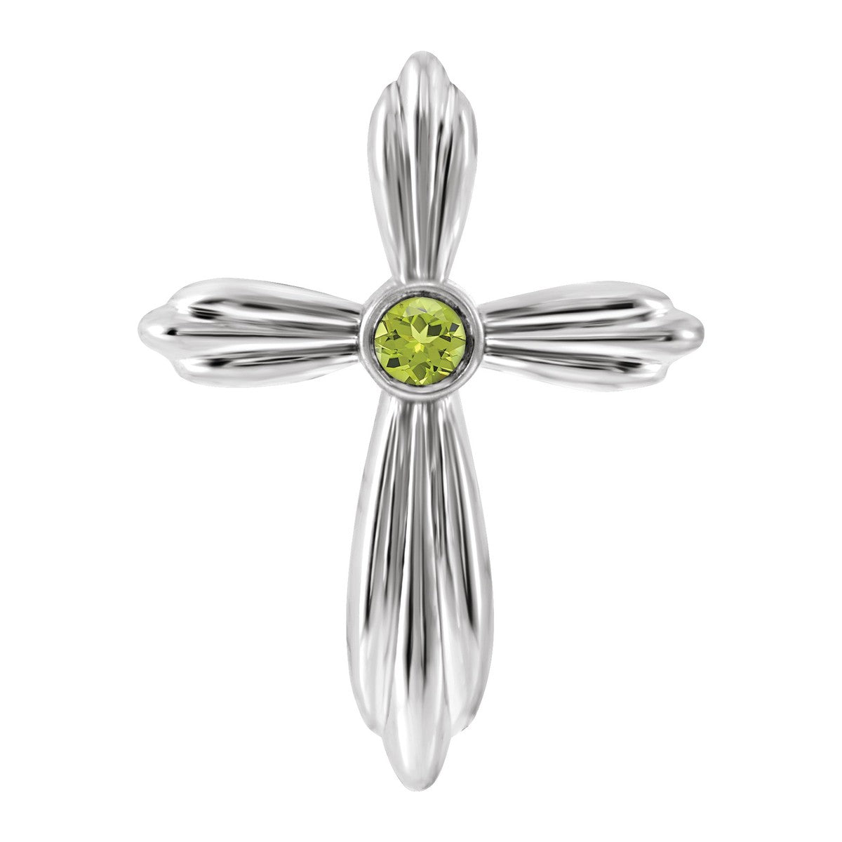 Bezel-Set Gemstone Cross Pendant