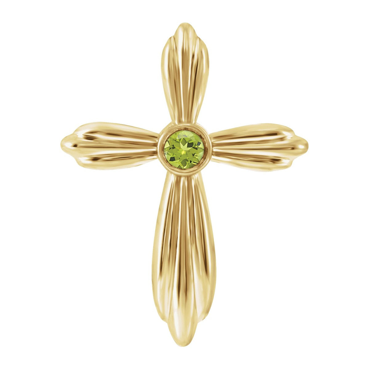 Bezel-Set Gemstone Cross Pendant