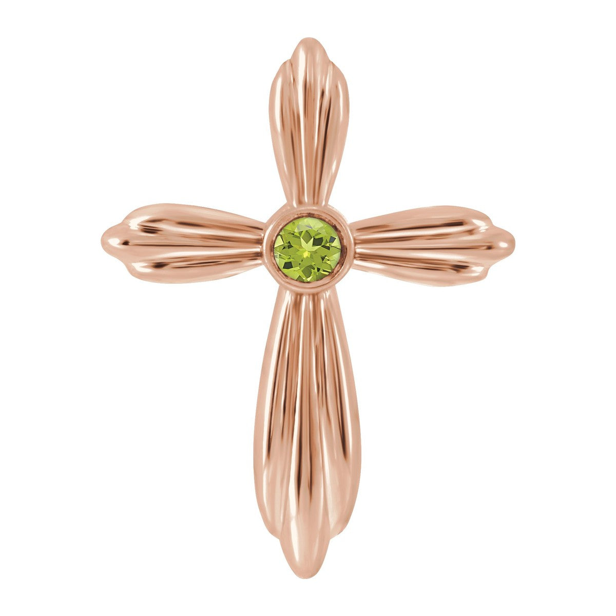 Bezel-Set Gemstone Cross Pendant