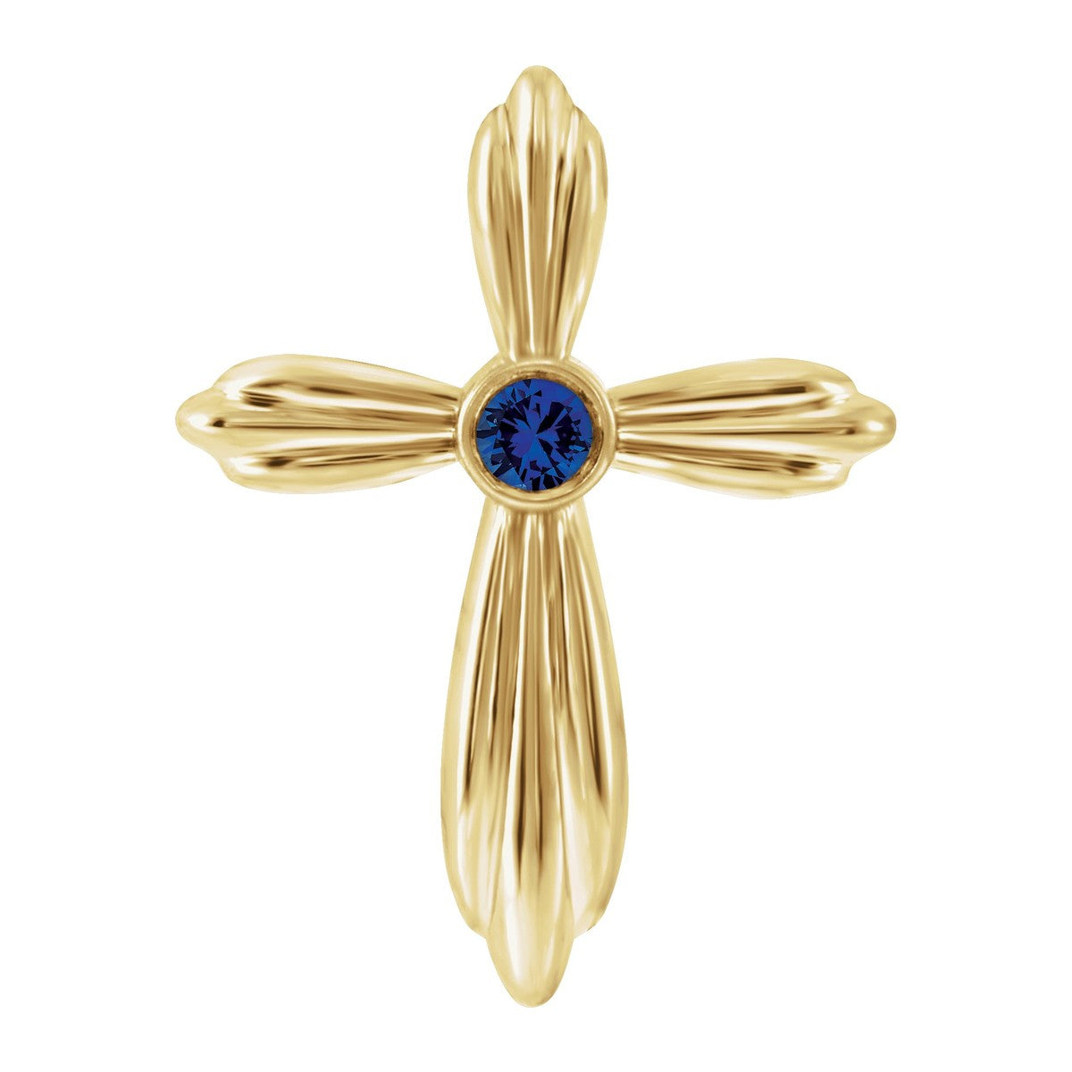 Bezel-Set Gemstone Cross Pendant