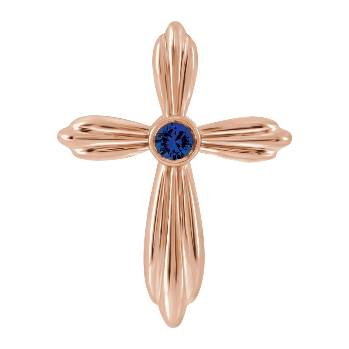 Bezel-Set Gemstone Cross Pendant
