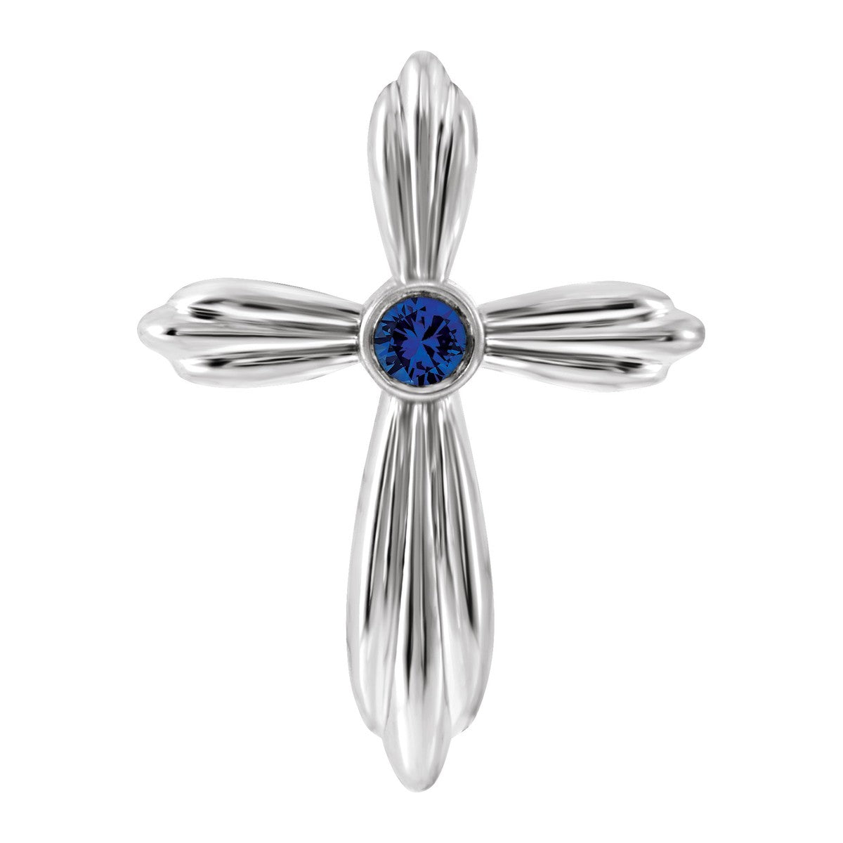 Bezel-Set Gemstone Cross Pendant