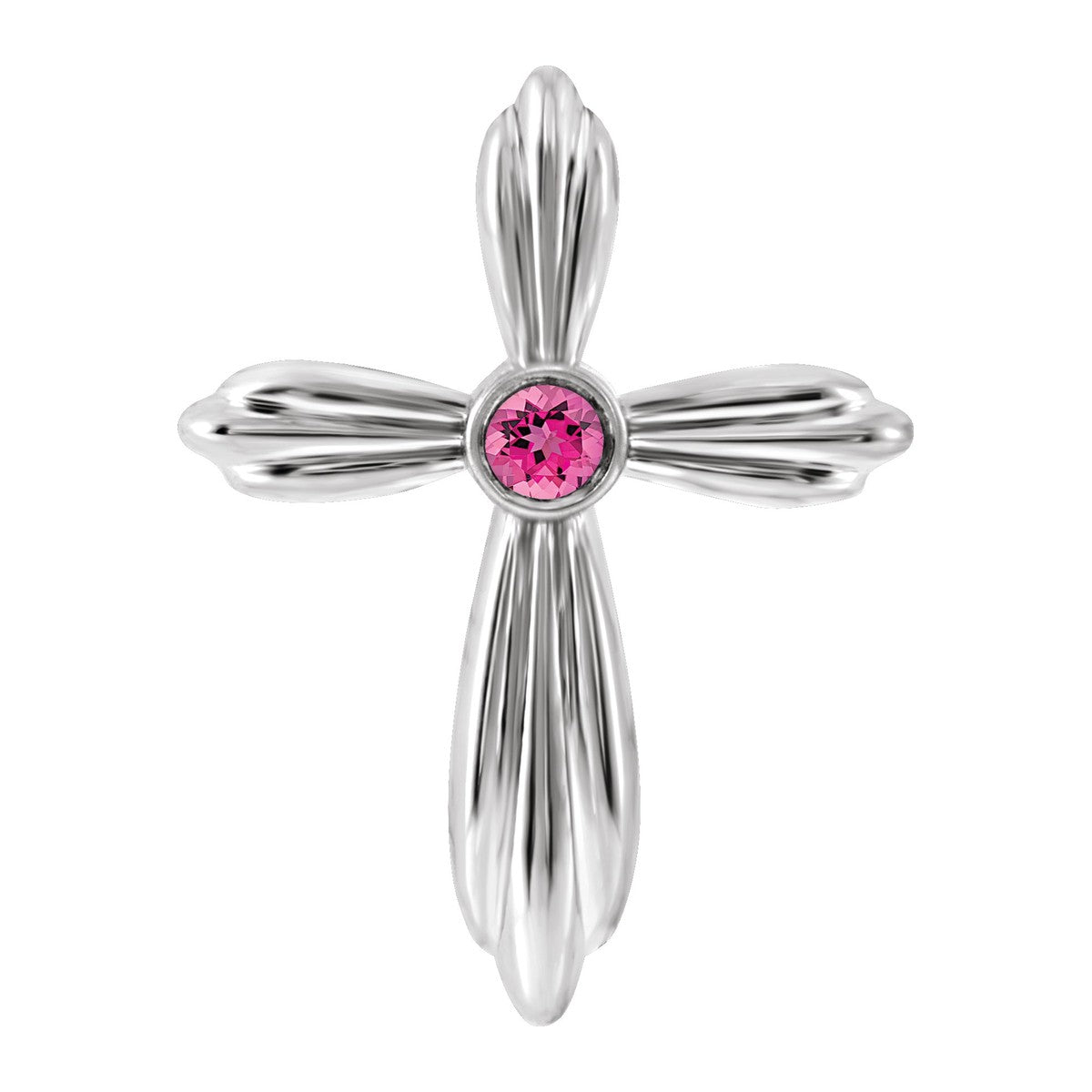 Bezel-Set Gemstone Cross Pendant