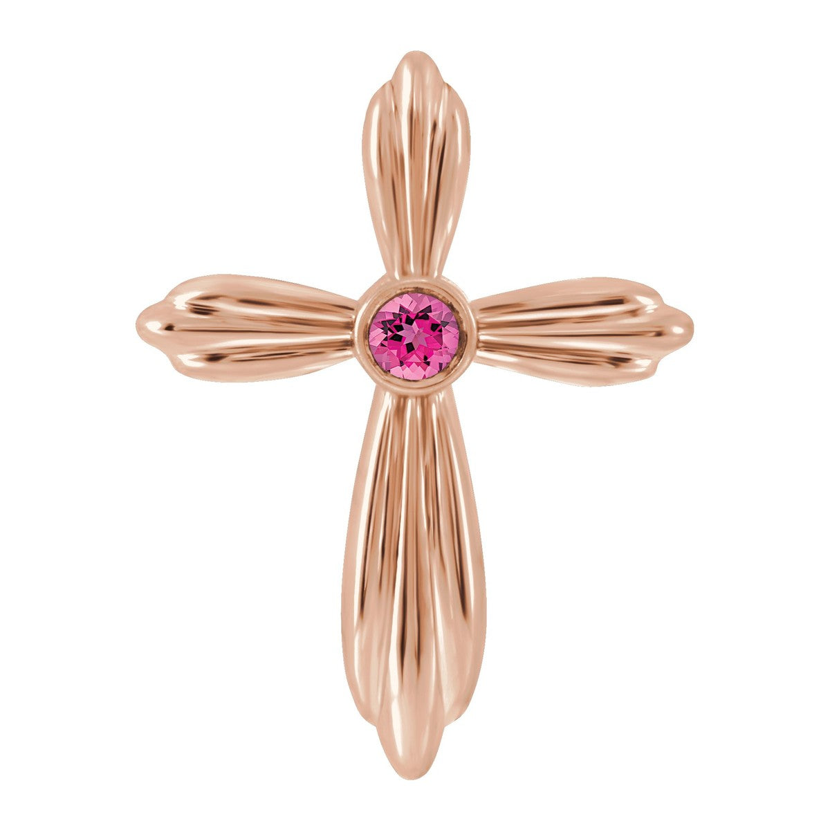 Bezel-Set Gemstone Cross Pendant