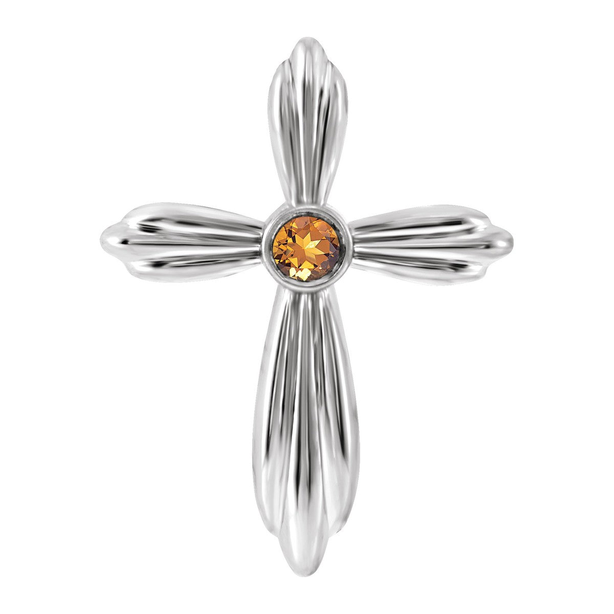 Bezel-Set Gemstone Cross Pendant