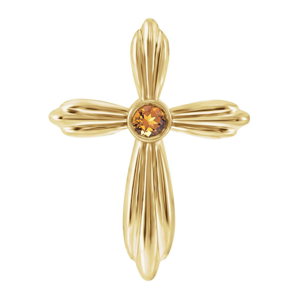 Bezel-Set Gemstone Cross Pendant