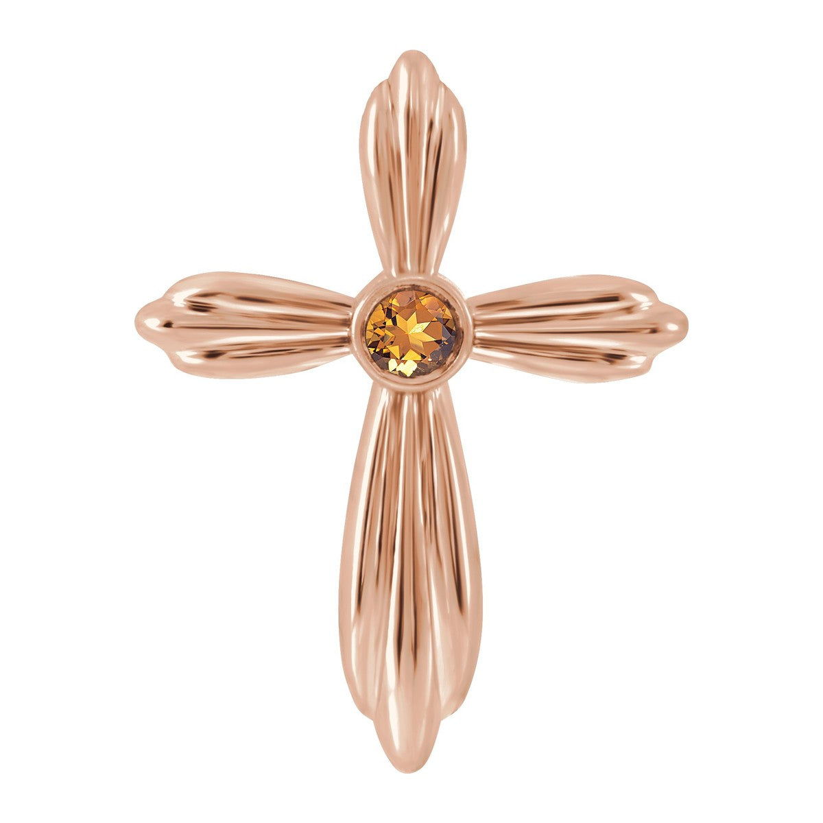 Bezel-Set Gemstone Cross Pendant