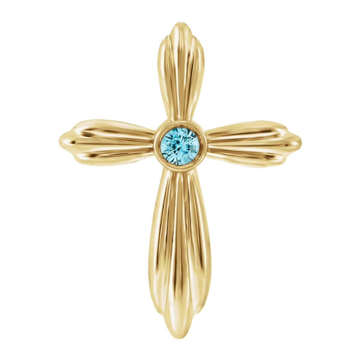 Bezel-Set Gemstone Cross Pendant