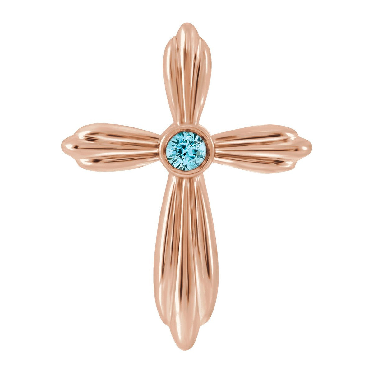Bezel-Set Gemstone Cross Pendant