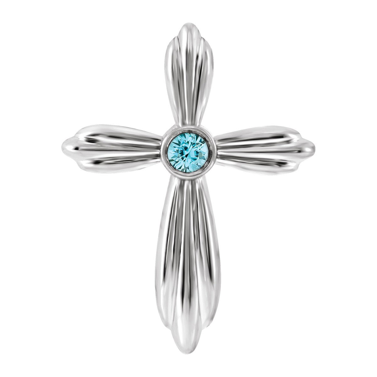 Bezel-Set Gemstone Cross Pendant