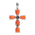 Cabochon Gemstone Cross Pendant