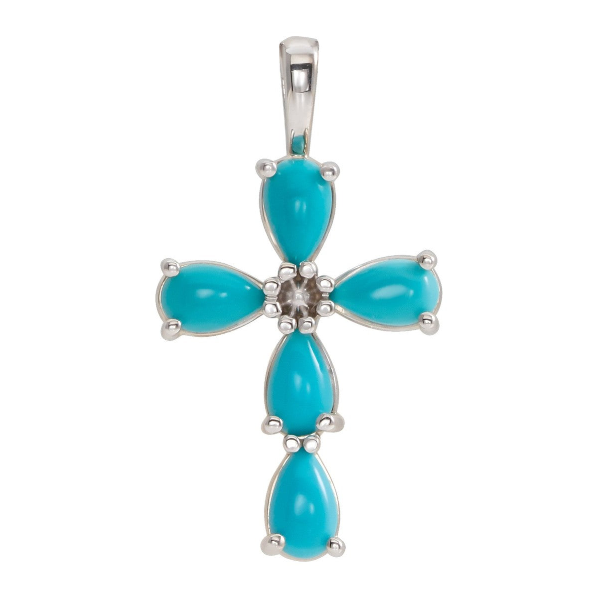 Cabochon Gemstone Cross Pendant