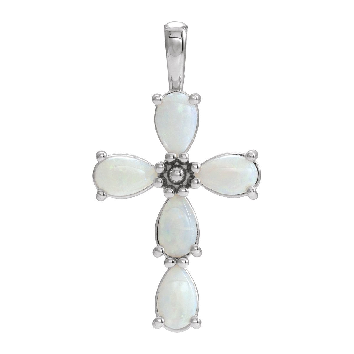 Cabochon Gemstone Cross Pendant
