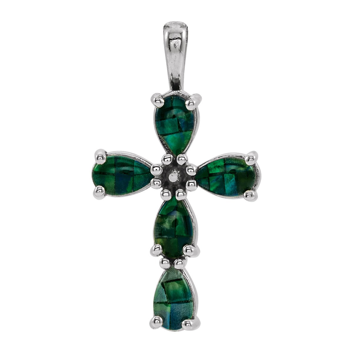 Cabochon Gemstone Cross Pendant