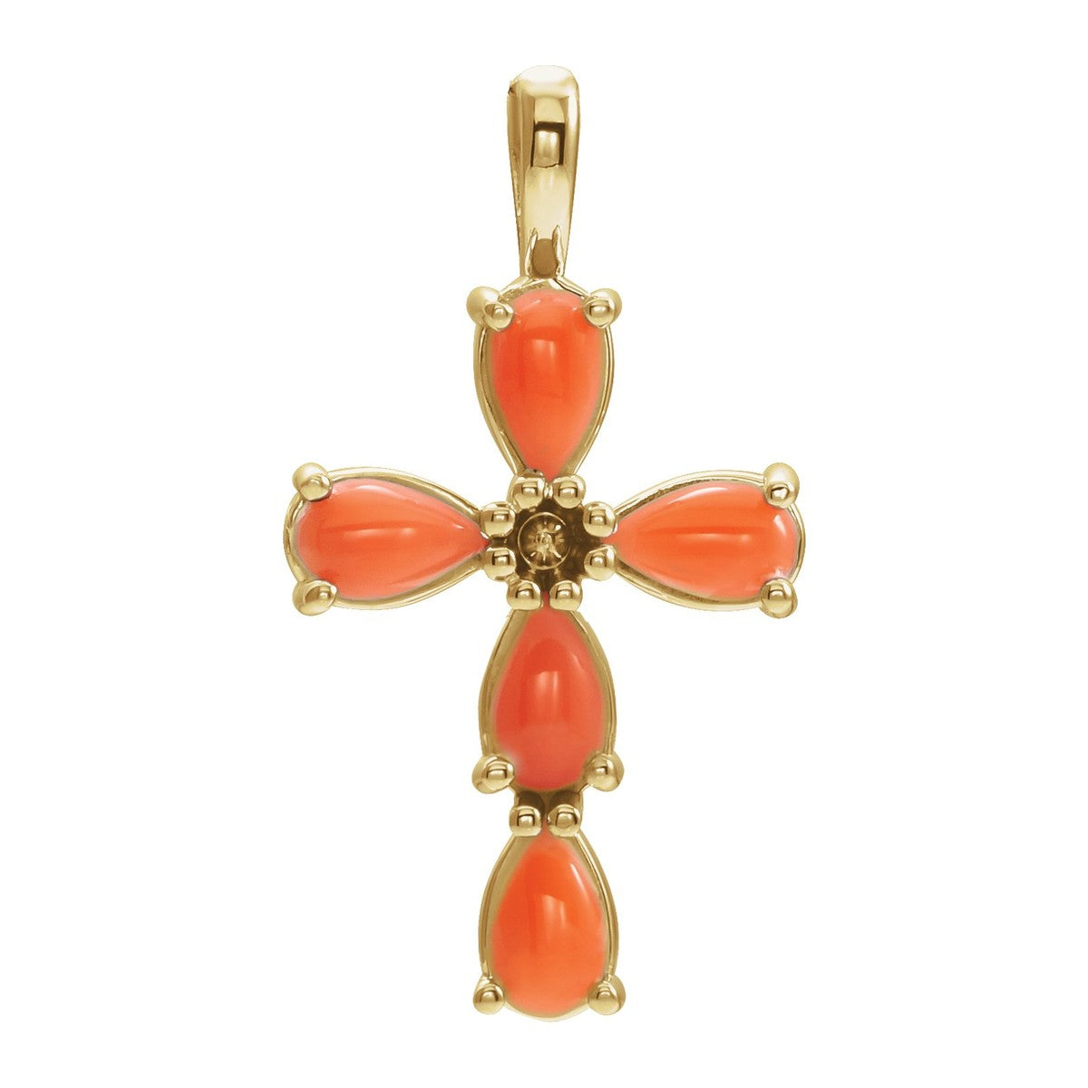 Cabochon Gemstone Cross Pendant