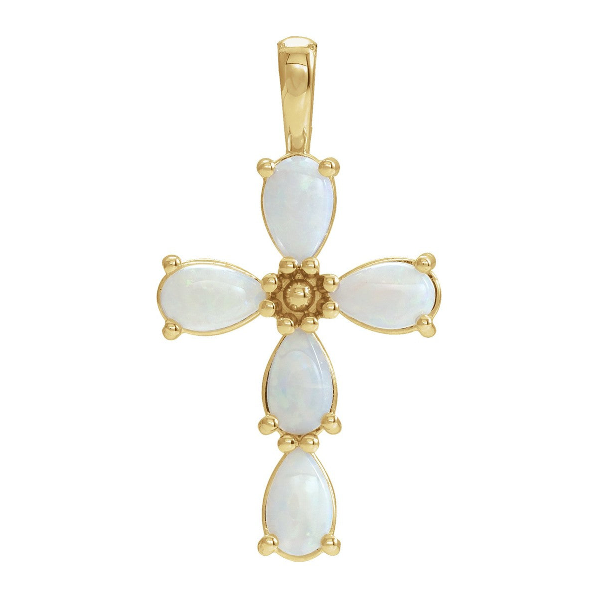 Cabochon Gemstone Cross Pendant