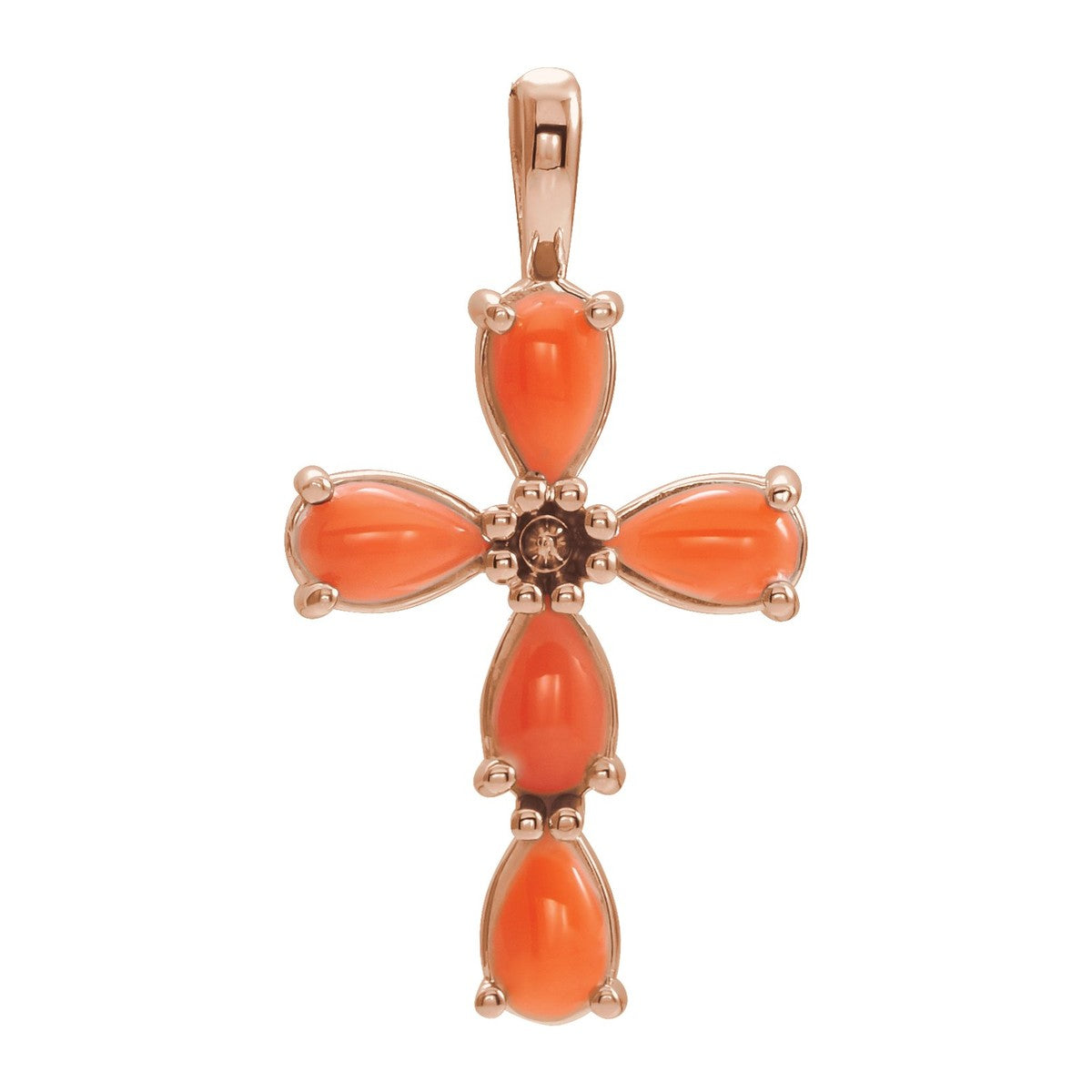 Cabochon Gemstone Cross Pendant