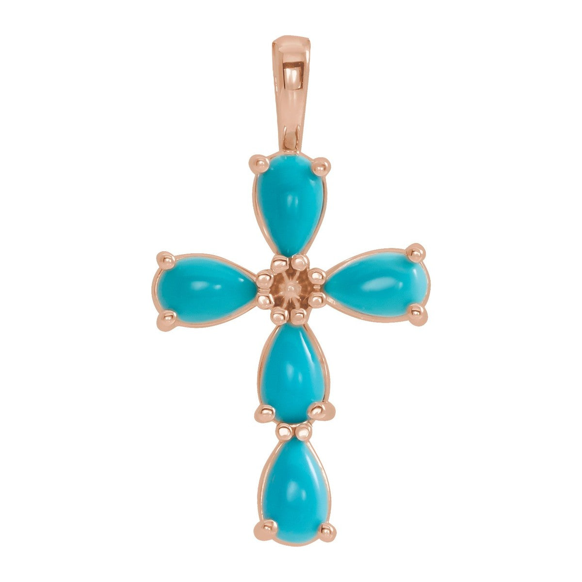Cabochon Gemstone Cross Pendant