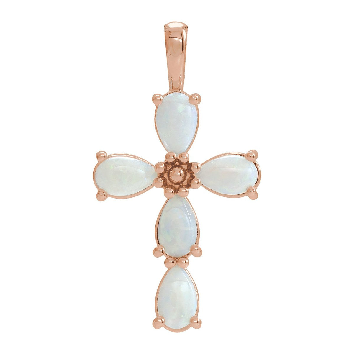 Cabochon Gemstone Cross Pendant