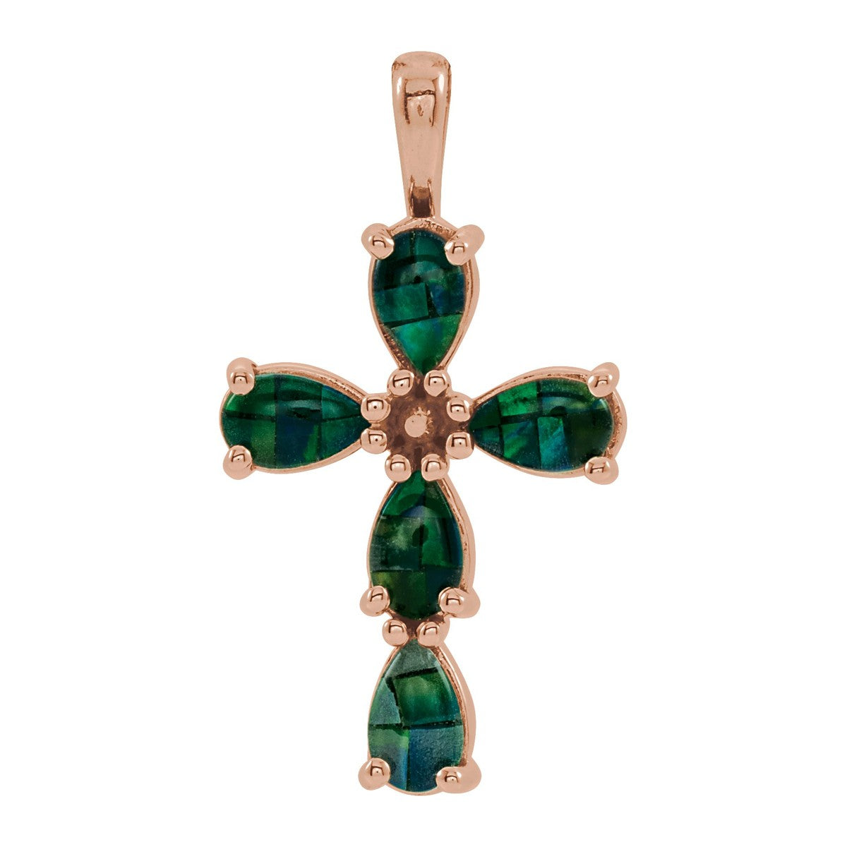 Cabochon Gemstone Cross Pendant