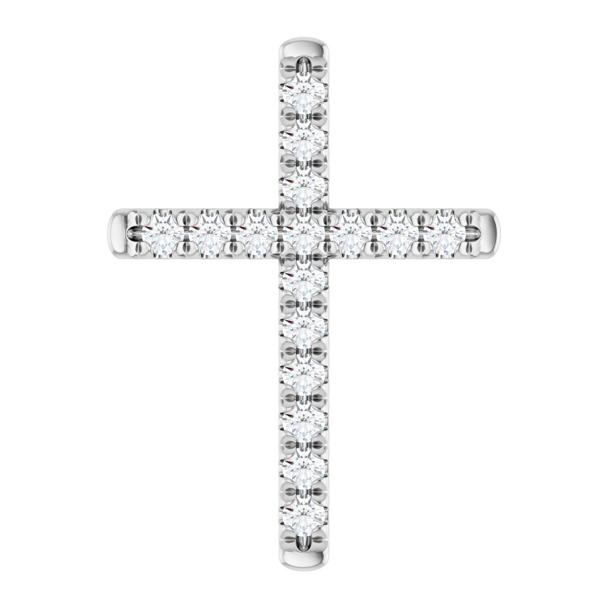 French-Set Diamond Cross Pendant