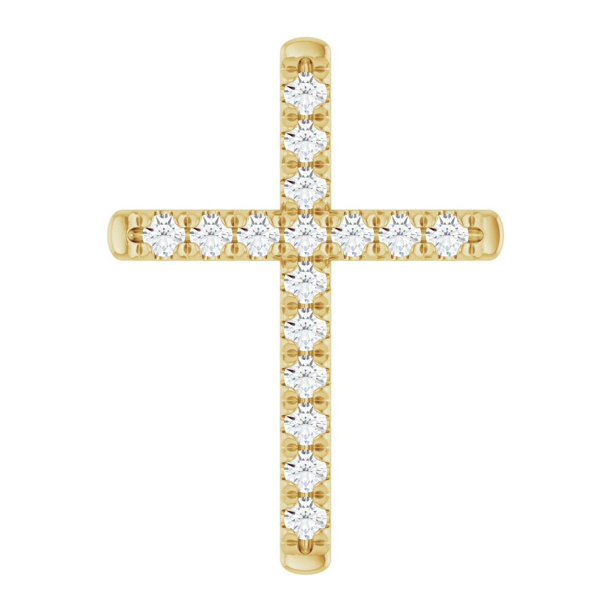 French-Set Diamond Cross Pendant
