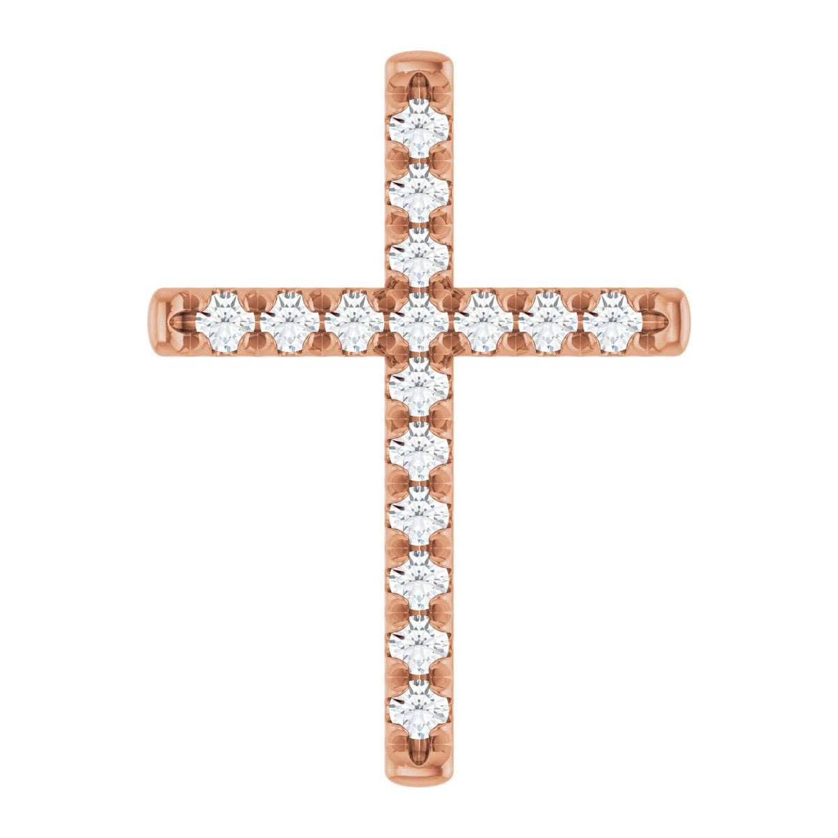 French-Set Diamond Cross Pendant