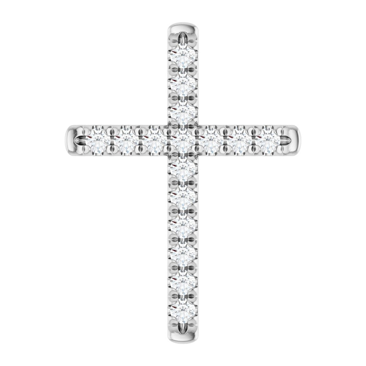 French-Set Diamond Cross Pendant