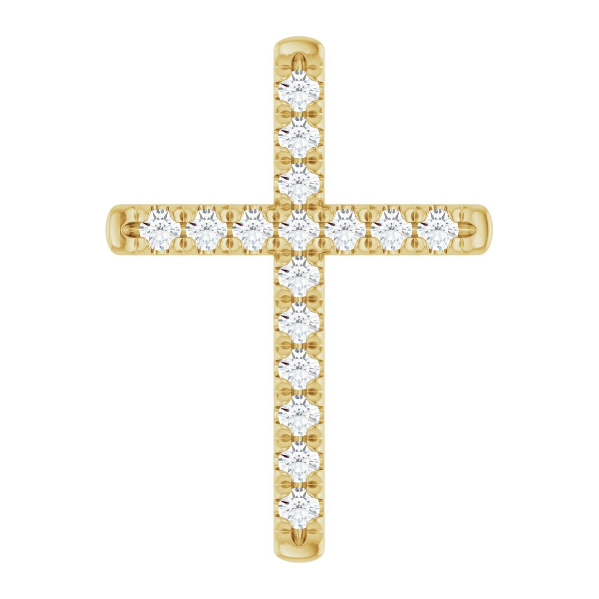 French-Set Diamond Cross Pendant