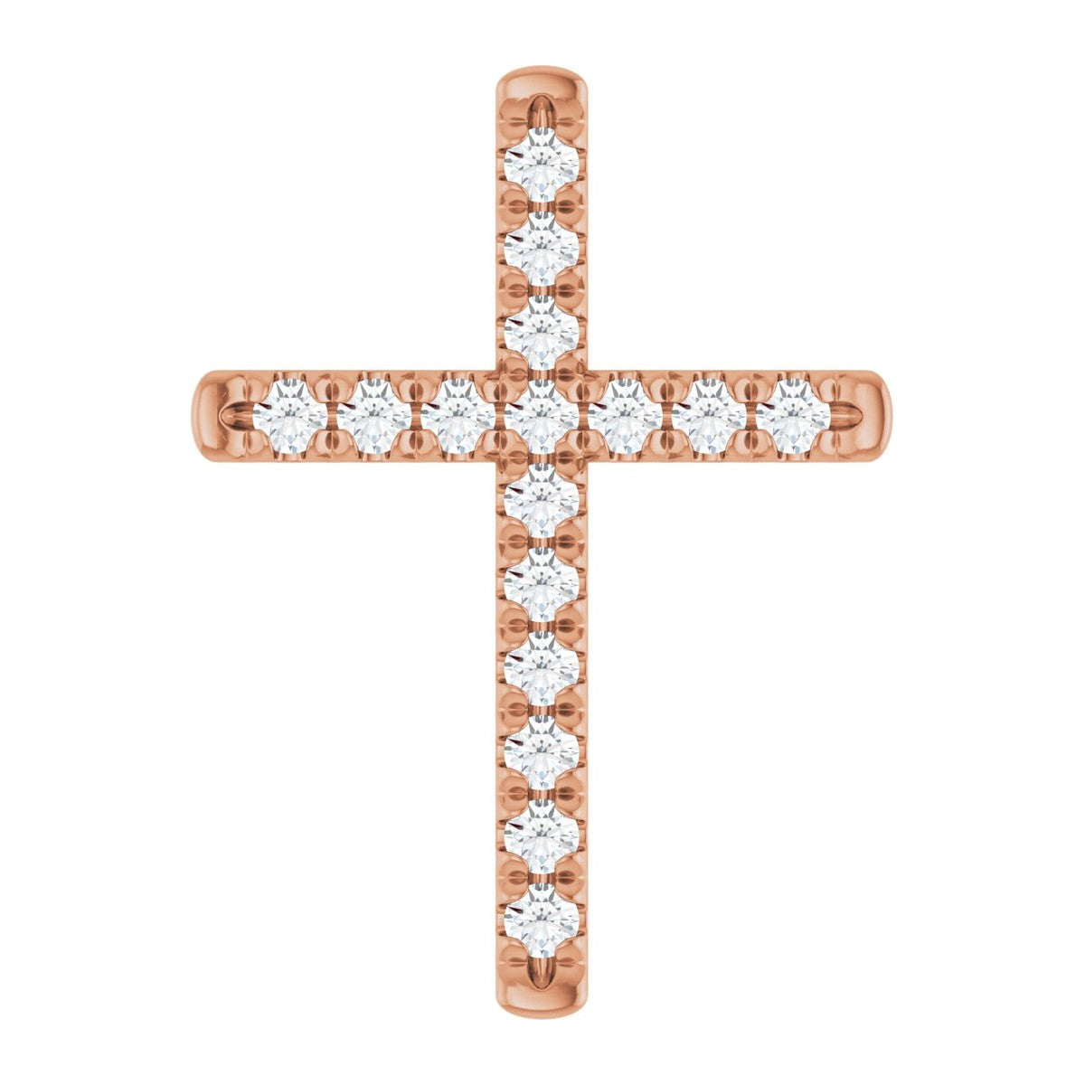 French-Set Diamond Cross Pendant