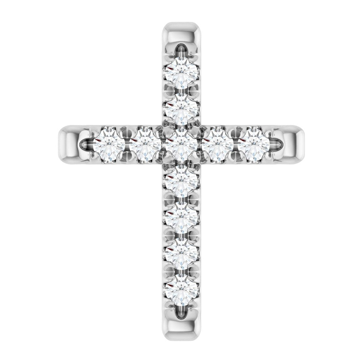 French-Set Diamond Cross Pendant