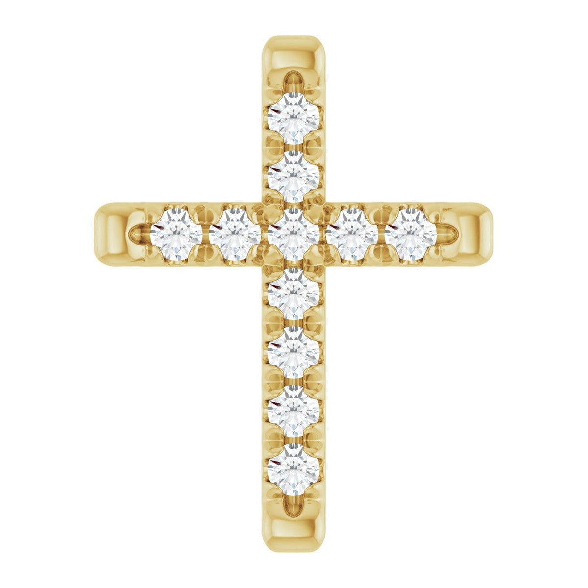 French-Set Diamond Cross Pendant