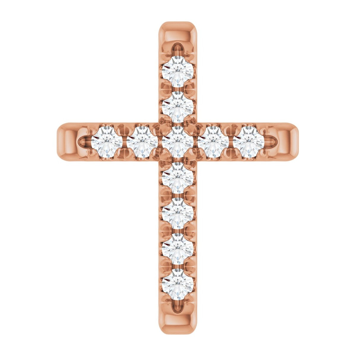 French-Set Diamond Cross Pendant