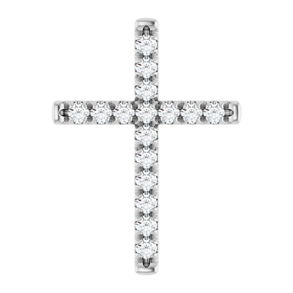 French-Set Diamond Cross Pendant