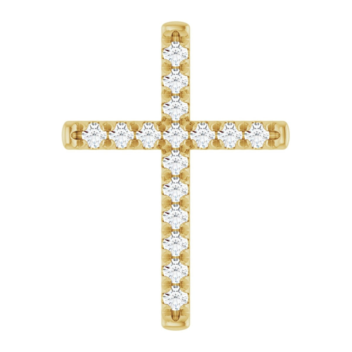 French-Set Diamond Cross Pendant
