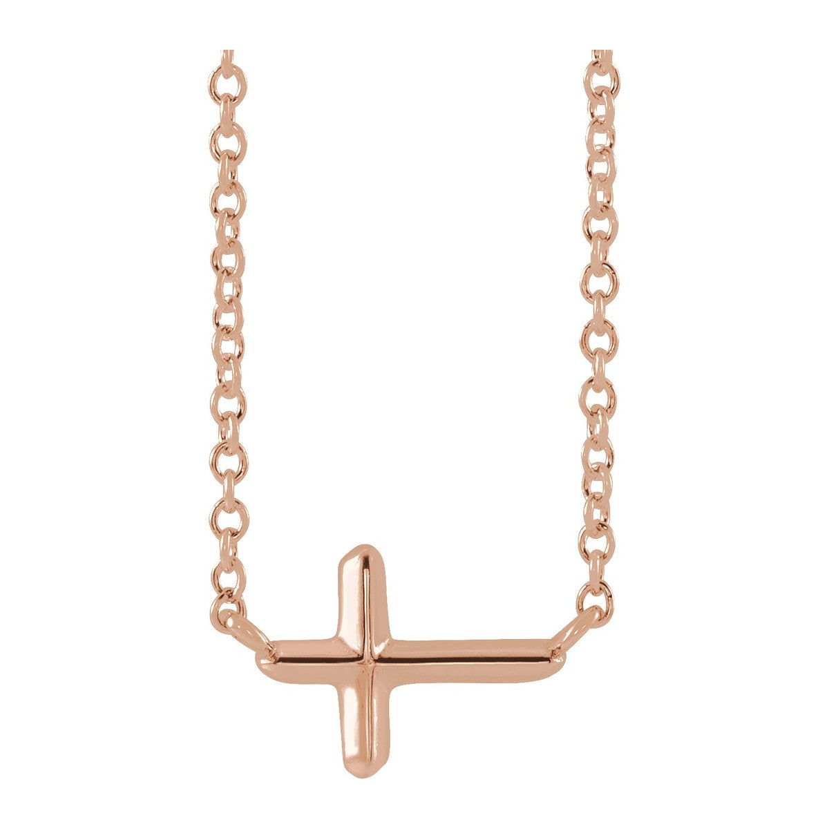 Faceted Sideways Cross Necklace