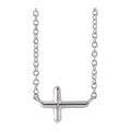 Faceted Sideways Cross Necklace