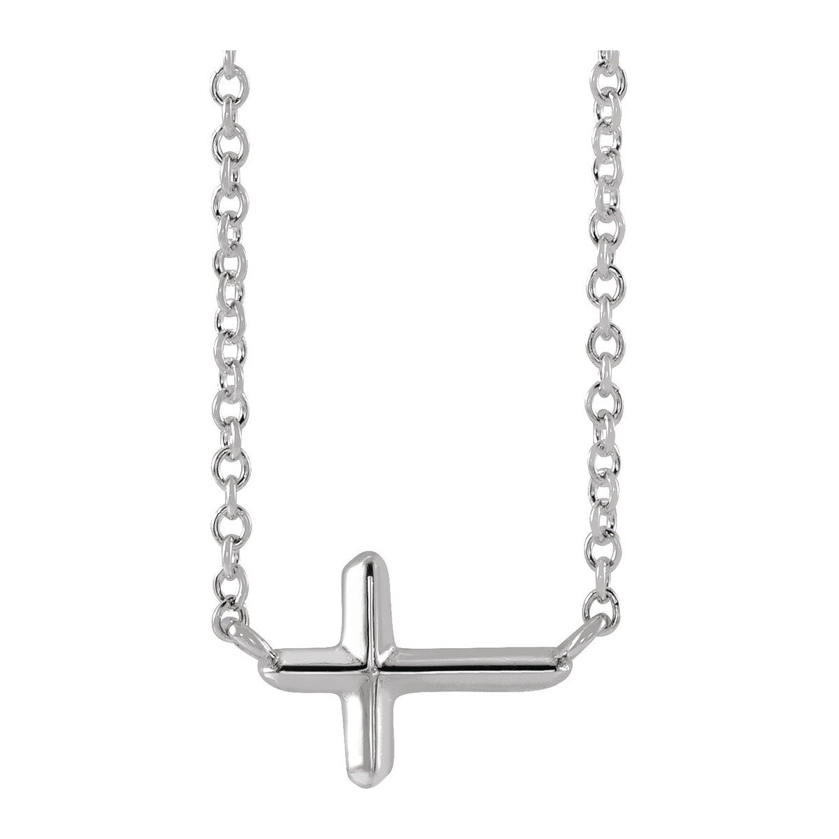 Faceted Sideways Cross Necklace