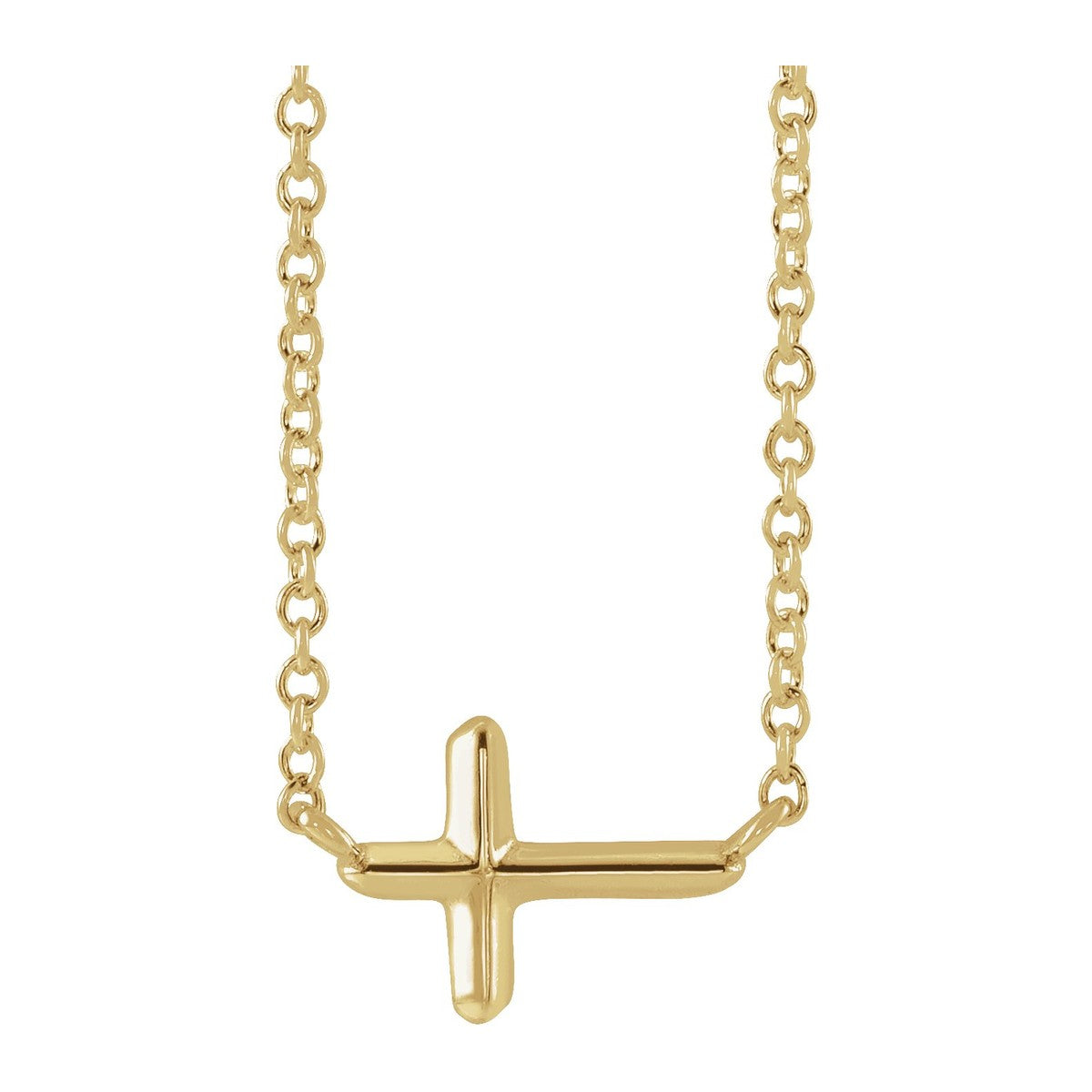 Faceted Sideways Cross Necklace