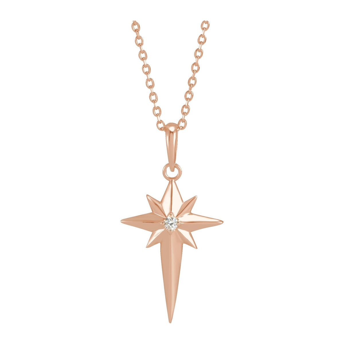 Diamond Star Cross Necklace