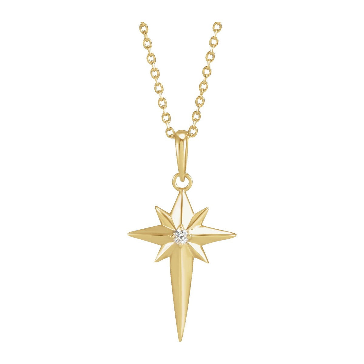 Diamond Star Cross Necklace