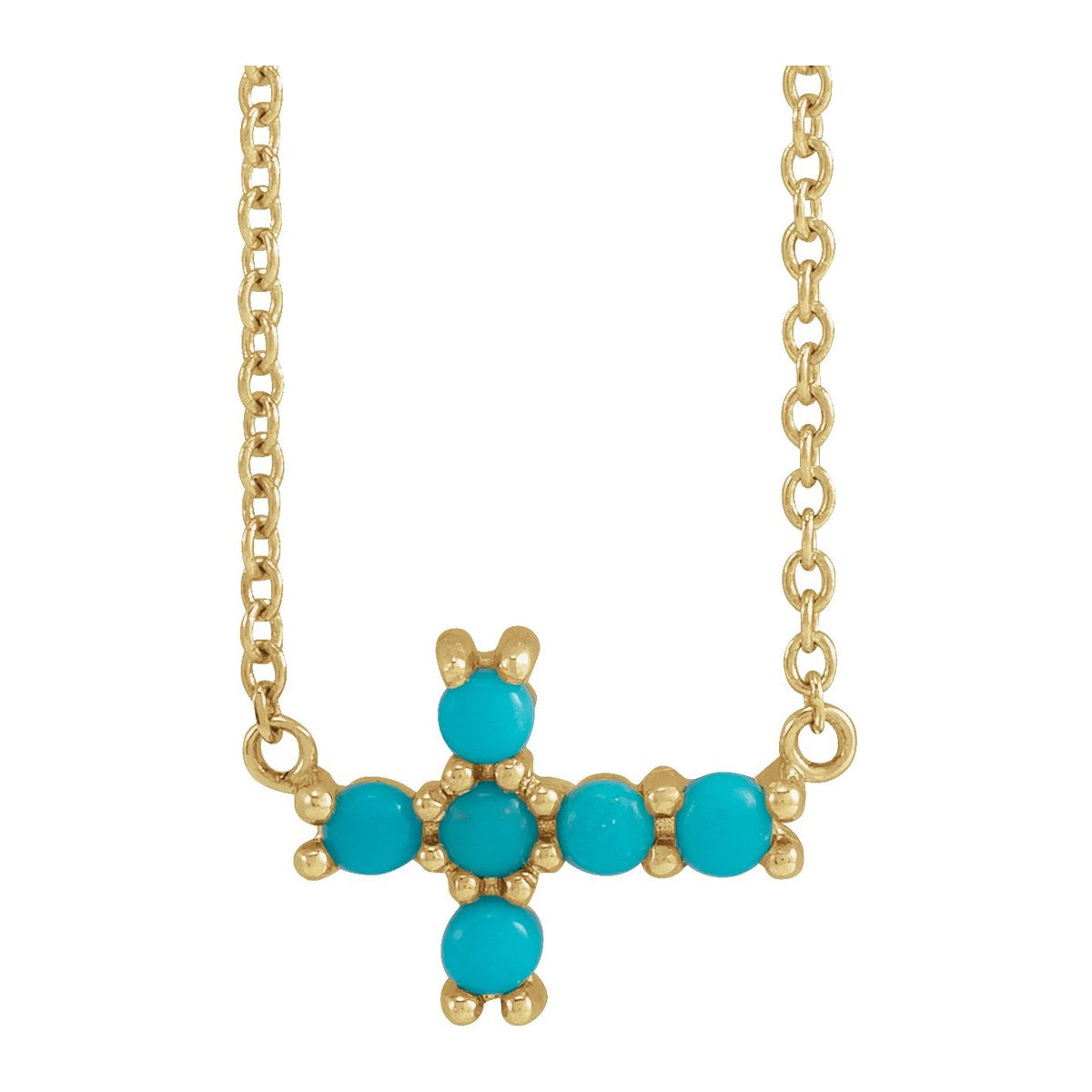 Gemstone Sideways Cross Necklace