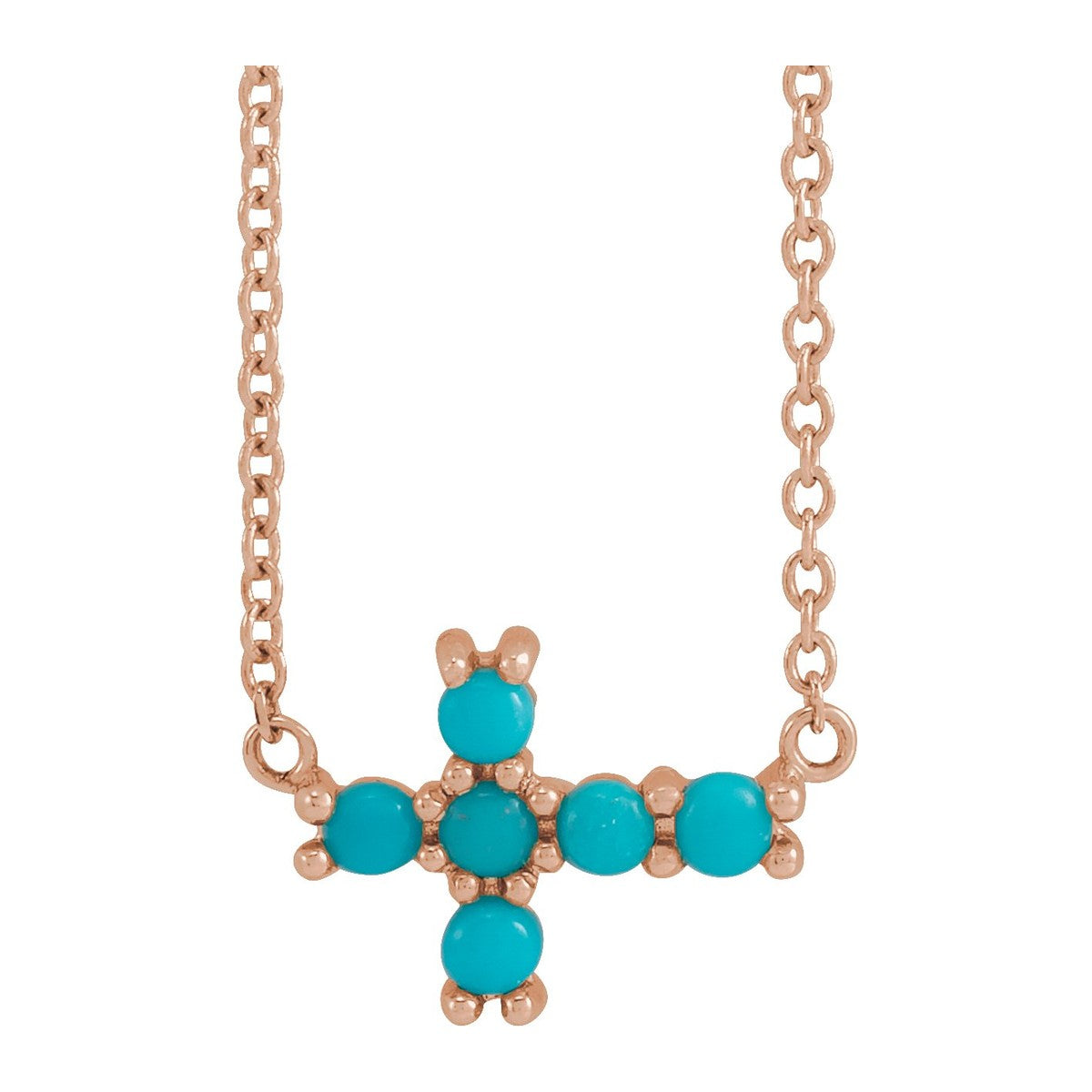 Gemstone Sideways Cross Necklace