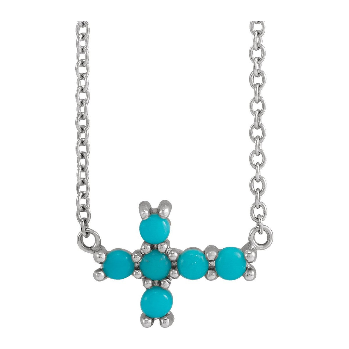 Gemstone Sideways Cross Necklace