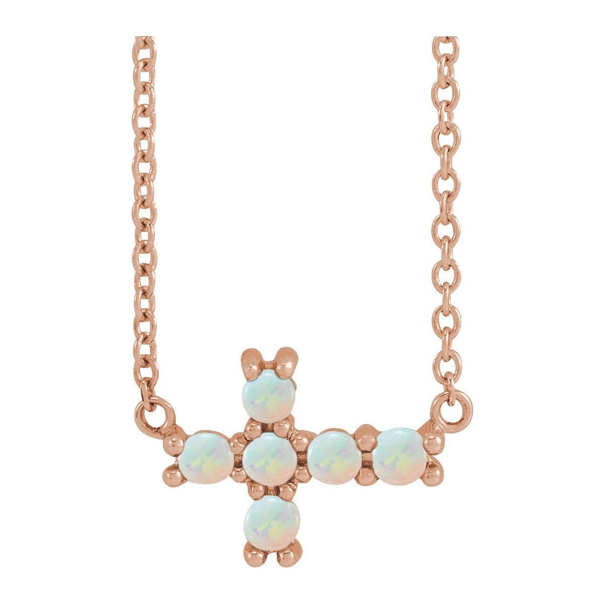Gemstone Sideways Cross Necklace