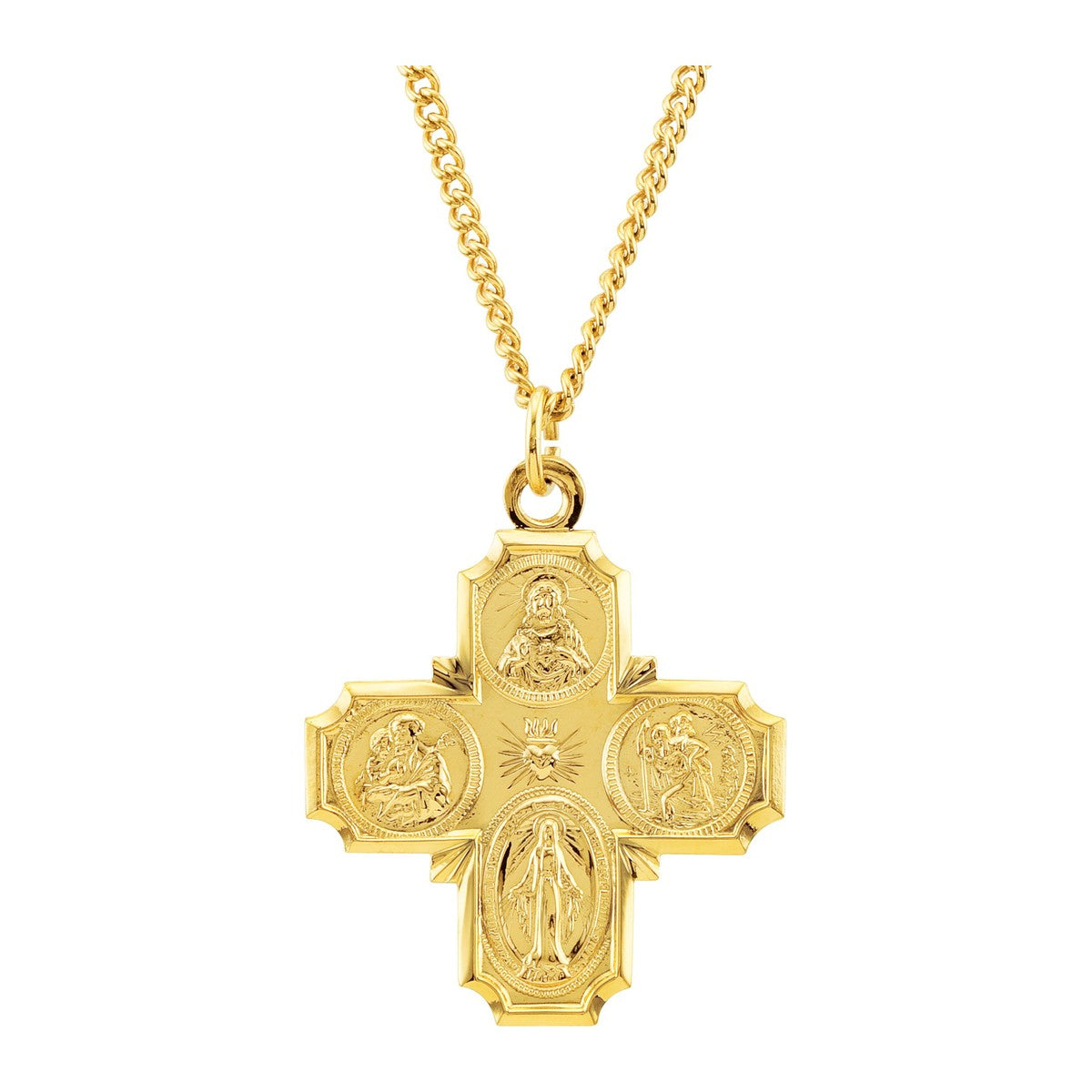 Four-Way Cross Medal Necklace