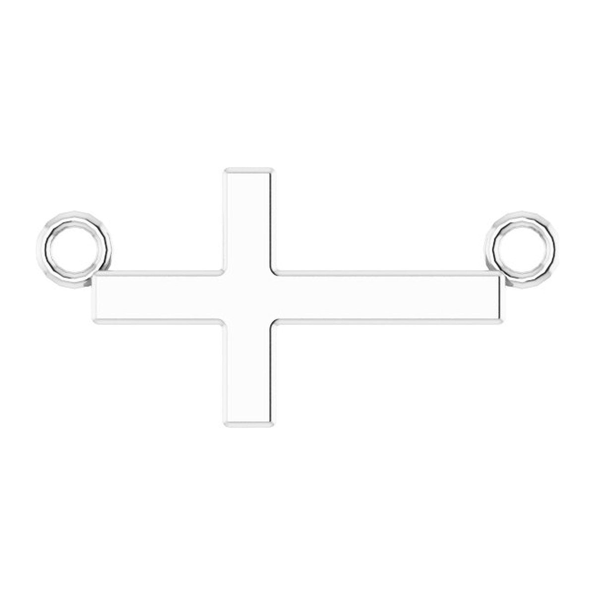 Polished Sideways Cross Necklace