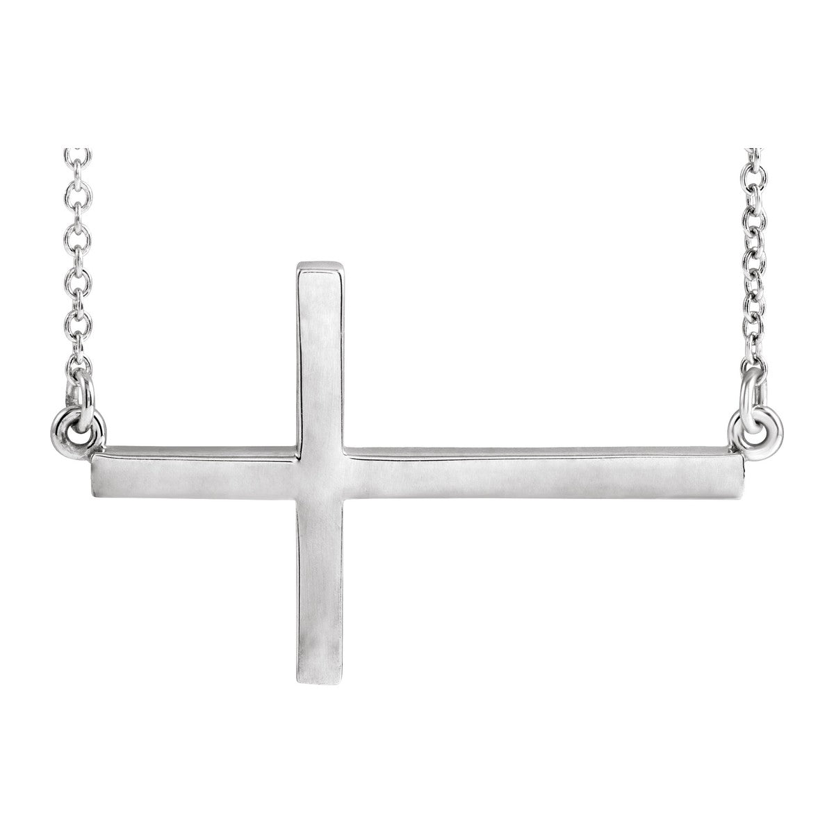 Polished Sideways Cross Necklace