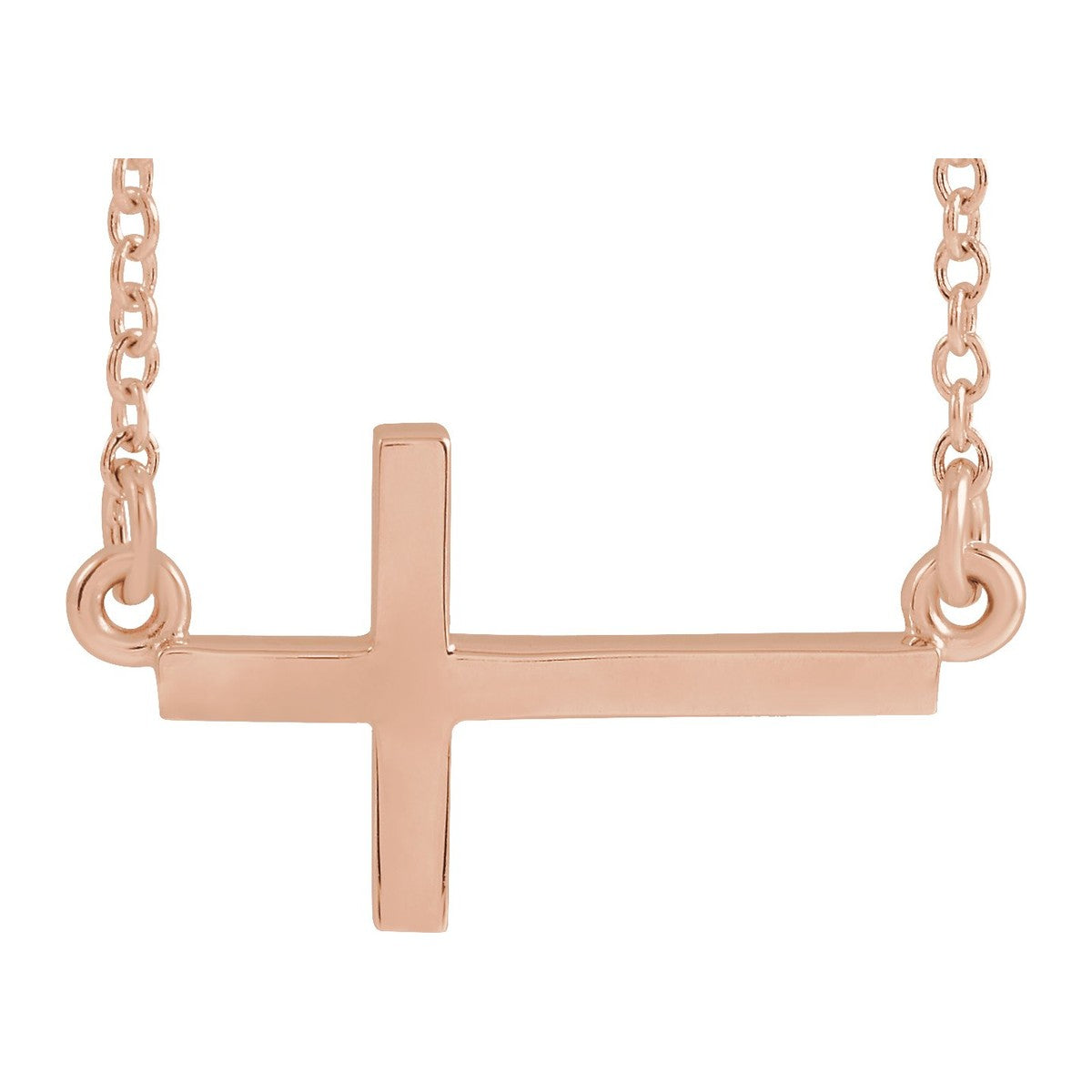 Polished Sideways Cross Necklace