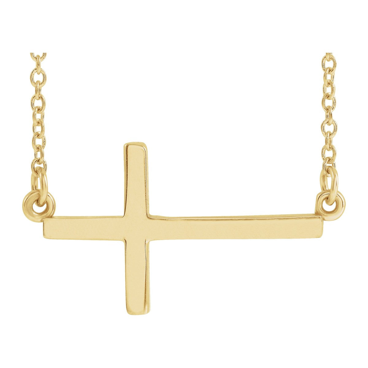 Polished Sideways Cross Necklace
